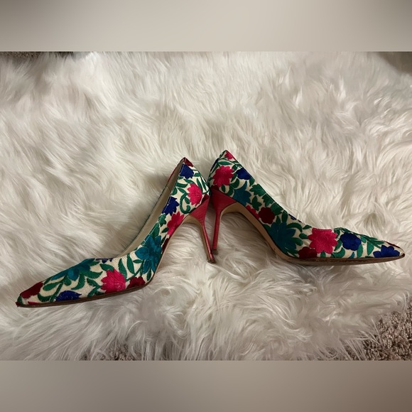 manolo blahnik floral embroidery pump size 36.5 - Picture 8 of 9